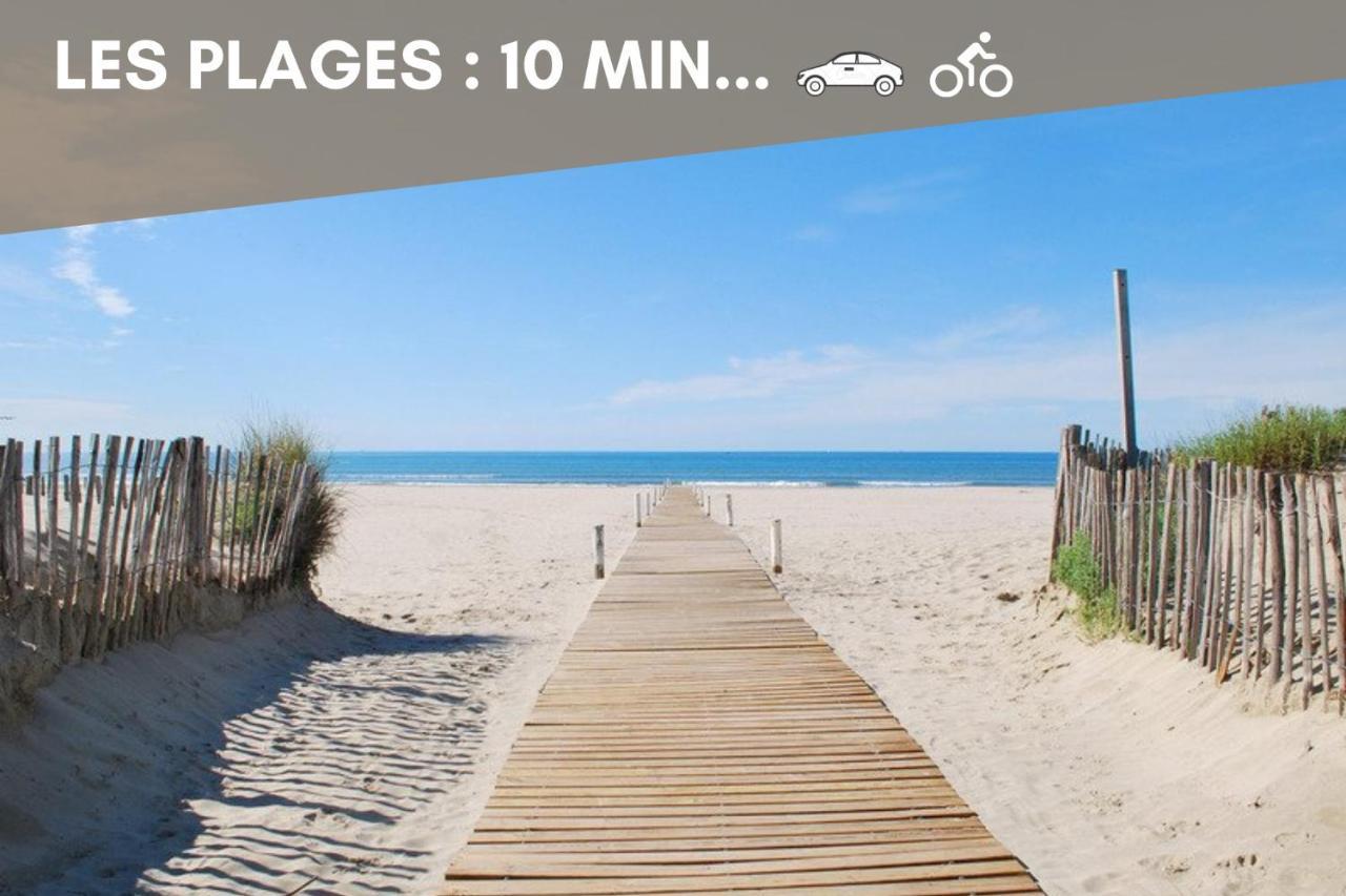 NEW Jungle Lake - Clim - WIFI - Draps&serviettes - BBQ - 10' des plages Lattes Exterior foto